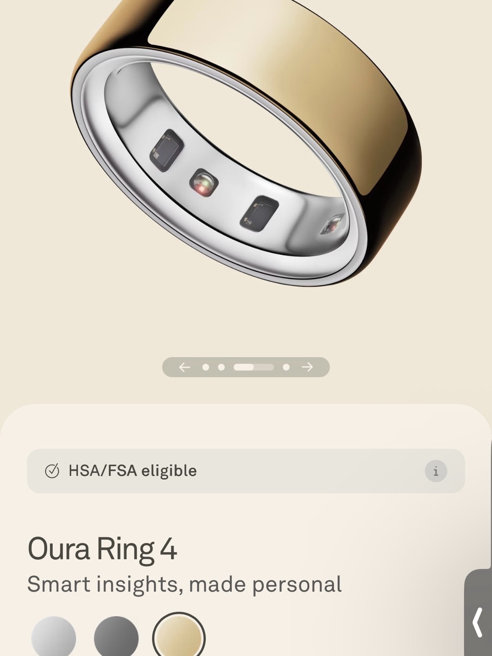 Oura Ring 4 in gold